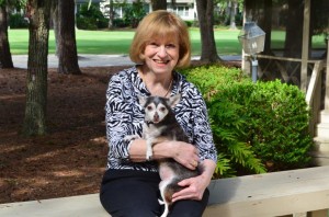 Deborah with Victoria , who is a Save-A-Life rescue dog that Deborah adopted when Victoria was around 10 years old! Deborah describes her as an absolute angel -" She has grown old graciously and is a wonderful companion - I thank God for her, every day!"